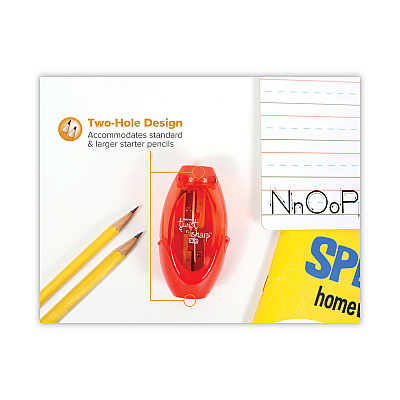Bostitch Twist-n-Sharp Pencil Sharpener, Two-Hole, 3.91 x 1.5 x 5.88, Randomly Assorted Colors, 6/Pack (BOSPS2ASSTPK)