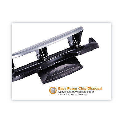 Bostitch 40-Sheet EZ Squeeze Three-Hole Punch, 9/32" Holes, Black/Silver (ACI2240)