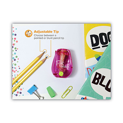 Bostitch Twist-n-Sharp Pencil Sharpener, One-Hole, 3.5 x 1.25 x 5.5, Assorted Colors, 3/Box (BOSPS1ADJ3PK)