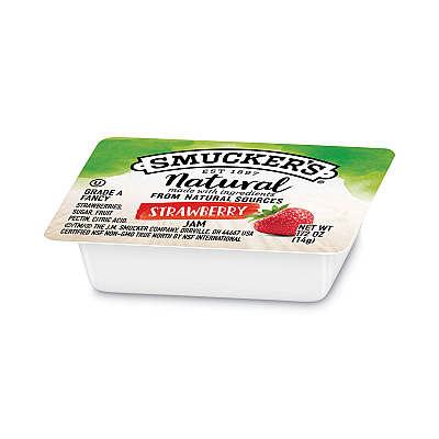 Smucker's Smuckers 1/2 Ounce Natural Jam, 0.5 oz Container, Strawberry, 200/Carton (SMU8201)