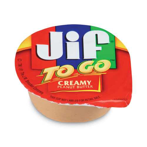 Jif To Go Spreads, Creamy Peanut Butter, 1.5 oz Cup, 8/Box (24136)