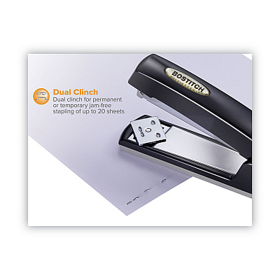 Bostitch Professional Antimicrobial Executive Stapler, 20-Sheet Capacity, Black (BOSB5000BLK)
