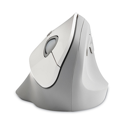 Kensington Pro Fit Ergo Vertical Wireless Mouse, 2.4 GHz Frequency/65.62 ft Wireless Range, Right Hand Use, Gray (KMW75520)