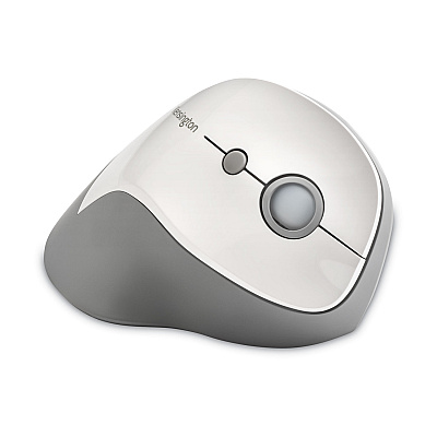 Kensington Pro Fit Ergo Vertical Wireless Mouse, 2.4 GHz Frequency/65.62 ft Wireless Range, Right Hand Use, Gray (KMW75520)