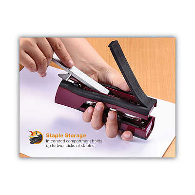 Bostitch Dynamo Stapler, 20-Sheet Capacity, Wine Metallic (BOSB696RMAG)