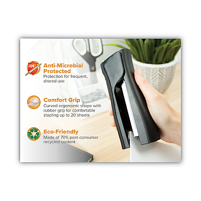 Bostitch Dynamo Stapler, 20-Sheet Capacity, Black (BOSB696BLK)