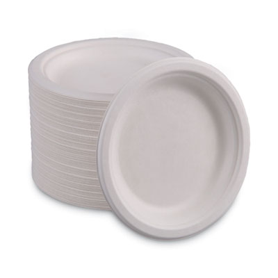 Boardwalk Bagasse Dinnerware, Plate, 6" dia, White, 1,000/Carton (BWKPLATEWF6)