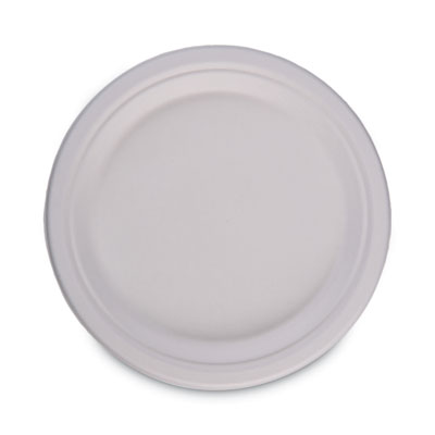 Boardwalk Bagasse Dinnerware, Plate, 9" dia, White, 500/Carton (BWKPLATEWF9)