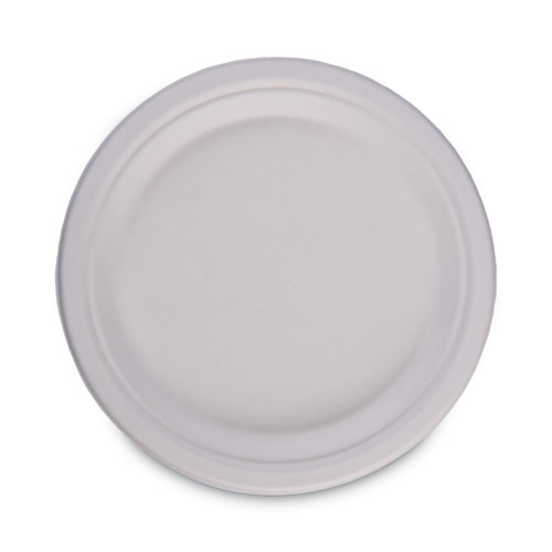 Boardwalk Bagasse Dinnerware, Plate, 9" dia, White, 500/Carton (PLATEWF9)