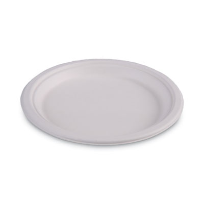 Boardwalk Bagasse Dinnerware, Plate, 9" dia, White, 500/Carton (BWKPLATEWF9)