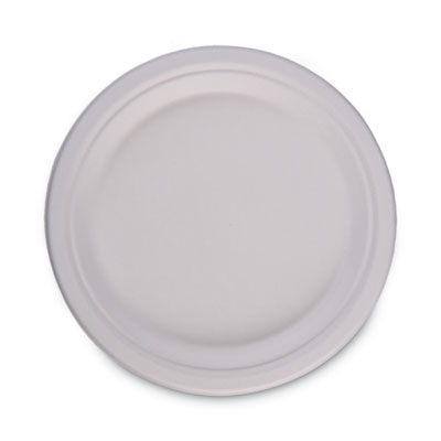 Boardwalk Bagasse Dinnerware, Plate, 10" dia, White, 500/Carton (BWKPLATEWF10)