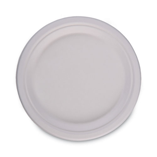 Boardwalk Bagasse Dinnerware, Plate, 10" dia, White, 500/Carton (PLATEWF10)