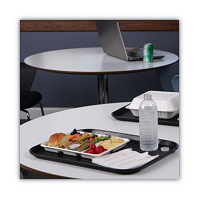 Boardwalk Bagasse Dinnerware, 5-Compartment Tray, 10 x 8, White, 500/Carton (BWKTRAYWF128)