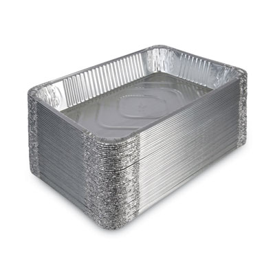 Boardwalk Aluminum Steam Table Pans, Full-Size Deep, 620 Gauge, 3.19" Deep, 12.81 x 20.75, 50/Carton (BWKSTEAMFLDP)