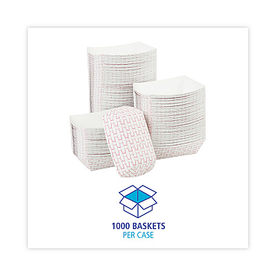 Boardwalk Paper Food Baskets, 0.5 lb Capacity, Red/White, 1,000/Carton (BWK30LAG050)