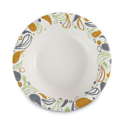 Boardwalk Deerfield Printed Paper Bowl, 12 oz, Coated/Soak Proof, Multicolor, 125/Pack, 8 Packs/Carton (BWKDEER12BOWL)