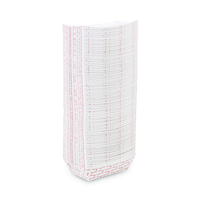 Boardwalk Paper Food Baskets, 2 lb Capacity, Red/White, 1,000/Carton (BWK30LAG200)