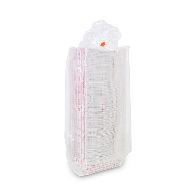 Boardwalk Paper Food Baskets, 2 lb Capacity, Red/White, 1,000/Carton (BWK30LAG200)