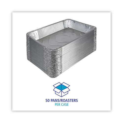 Boardwalk Aluminum Steam Table Pans, Full-Size Deep, 3.19" Deep, 12.81 x 20.75, 50/Carton (STEAMFLDP)