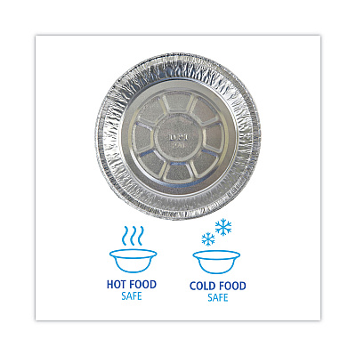 Boardwalk Round Aluminum To-Go Containers, 250 Gauge, 24 oz, 7" Diameter x 1.47"h, Silver, 500/Carton (BWKROUND7)