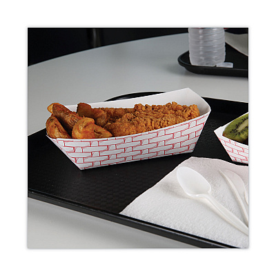 Boardwalk Paper Food Baskets, 5 lb Capacity, Red/White, 500/Carton (BWK30LAG500)