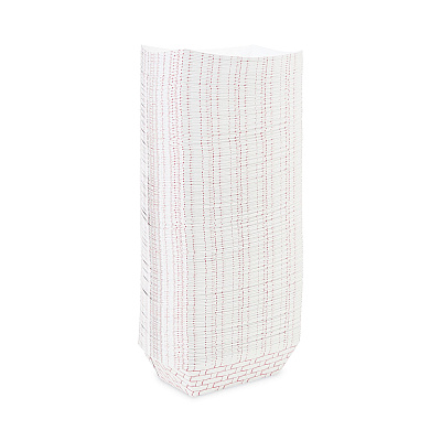 Boardwalk Paper Food Baskets, 3 lb Capacity, Red/White, 500/Carton (BWK30LAG300)