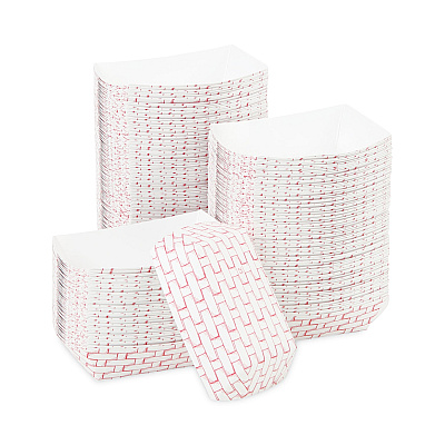 Boardwalk Paper Food Baskets, 0.25 lb Capacity, 2.69 x 4 x 1.05, Red/White, 1,000/Carton (BWK30LAG025)