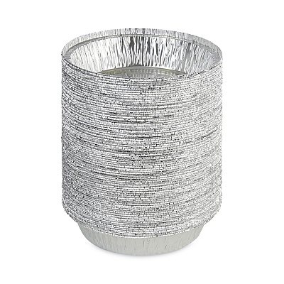 Boardwalk Round Aluminum To-Go Containers, 250 Gauge, 24 oz, 7" Diameter x 1.47"h, Silver, 500/Carton (BWKROUND7)