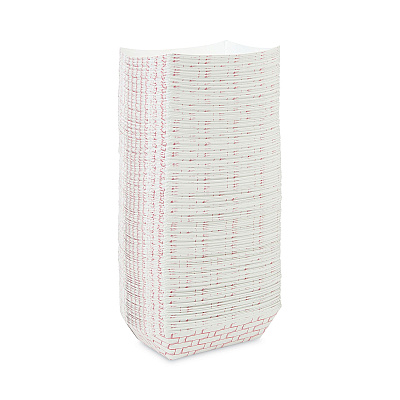 Boardwalk Paper Food Baskets, 2.5 lb Capacity, Red/White, 500/Carton (BWK30LAG250)