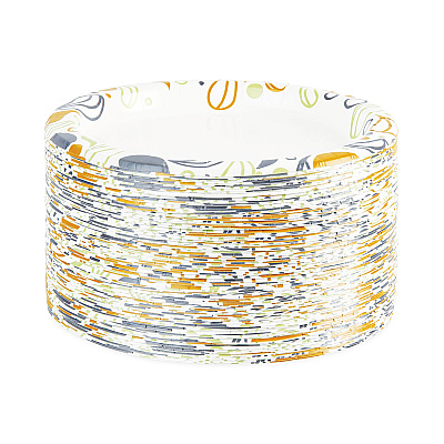Boardwalk Deerfield Printed Paper Plates, 9" dia, Coated/Soak Proof, White/Yellow/Green/Purple, 125/Pack, 8 Packs/Carton (BWKDEER9PLT)