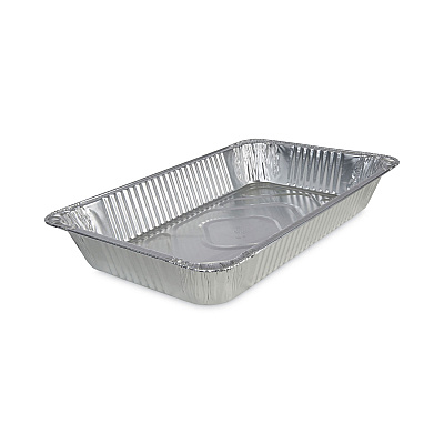 Boardwalk Aluminum Steam Table Pans, Full-Size Deep, 620 Gauge, 3.19" Deep, 12.81 x 20.75, 50/Carton (BWKSTEAMFLDP)
