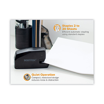 Bostitch MDS20 Portable Electric Stapler, 20-Sheet Capacity, Black (BOSMDS20BLK)