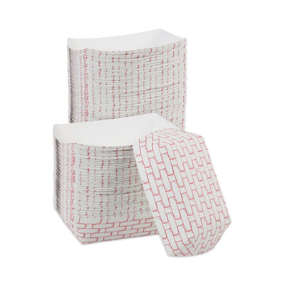 Boardwalk Paper Food Baskets, 2.5 lb Capacity, Red/White, 500/Carton (BWK30LAG250)