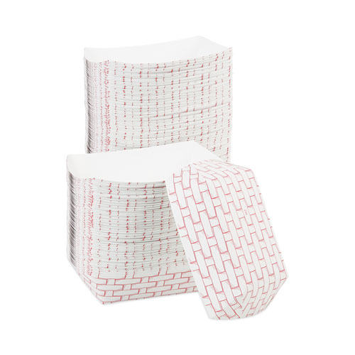Boardwalk Paper Food Baskets, 2.5 lb Capacity, Red/White, 500/Carton (30LAG250)
