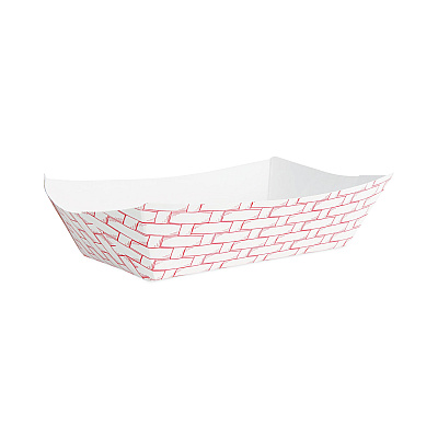 Boardwalk Paper Food Baskets, 5 lb Capacity, Red/White, 500/Carton (BWK30LAG500)