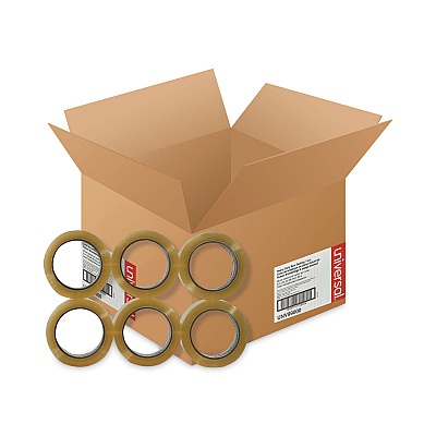 Universal Heavy-Duty Box Sealing Tape, 3" Core, 1.88" x 54.6 yds, Clear, 36/Carton (UNV99000)