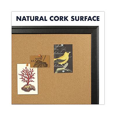 Quartet Cork Bulletin Board with Black Frame, 17 x 11, Tan Surface (QRT79279)
