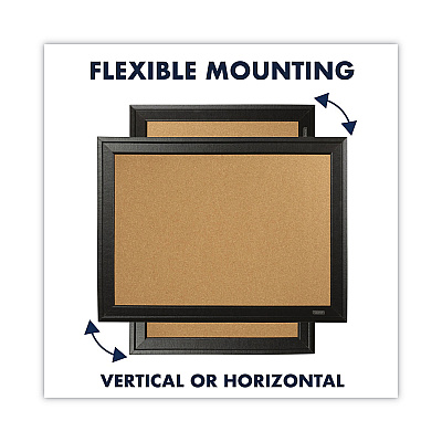 Quartet Cork Bulletin Board with Black Frame, 17 x 11, Tan Surface (QRT79279)