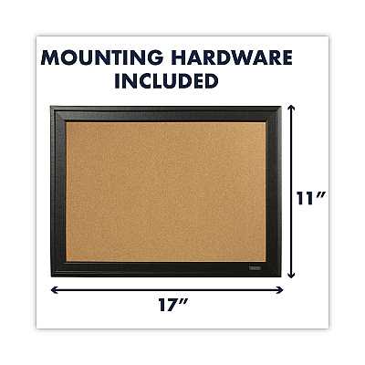 Quartet Cork Bulletin Board with Black Frame, 17 x 11, Tan Surface (QRT79279)