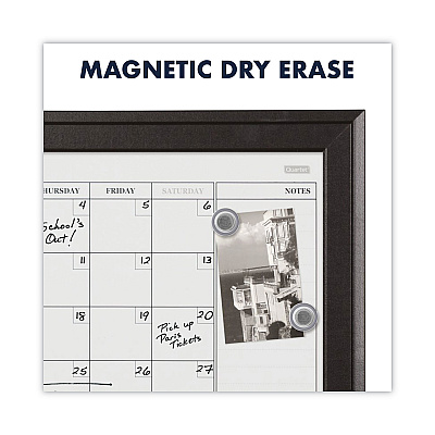 Quartet Home Decor Magnetic Combo Dry Erase Board with Cork Board on Bottom, 23 x 17, Tan/White Surface, Espresso Wood Frame (QRT79275)