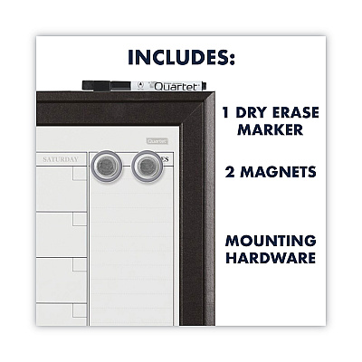 Quartet Home Decor Magnetic Combo Dry Erase Board with Cork Board on Bottom, 23 x 17, Tan/White Surface, Espresso Wood Frame (QRT79275)