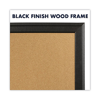 Quartet Cork Bulletin Board with Black Frame, 23 x 17, Tan Surface (QRT79281)
