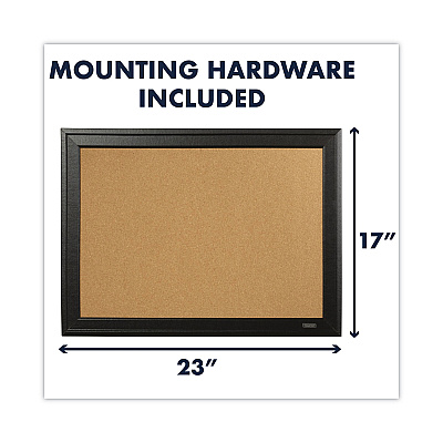 Quartet Cork Bulletin Board with Black Frame, 23 x 17, Tan Surface (QRT79281)
