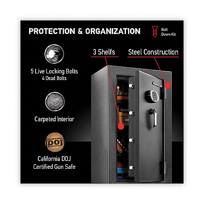 Sentry Safe EF4738E Safe, 4.71 cu ft, 21.7w x 19d x 37.7h, Black