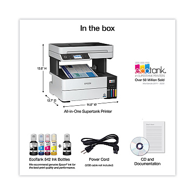 Epson EcoTank Pro ET-5170 All-in-One Supertank Printer, Copy/Fax/Print/Scan (C11CJ88201)