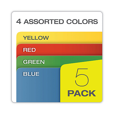 Universal Redrope Expanding File Pockets, 3.5" Expansion, Letter Size, Assorted Colors, 5/Box (UNV13562)