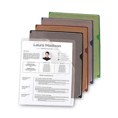 C-Line Deluxe Vinyl Project Folders, Letter Size, Assorted Colors, 35/Box (CLI62150)