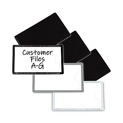 C-Line Slap-Stick Magnetic Label Holders, Side Load, 4.25 x 2.5, Black, 10/Pack (CLI87700)