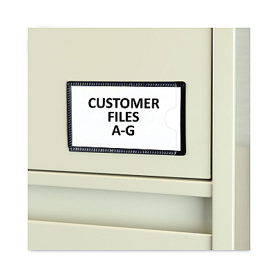 C-Line Slap-Stick Magnetic Label Holders, Side Load, 4.25 x 2.5, Black, 10/Pack (CLI87700)
