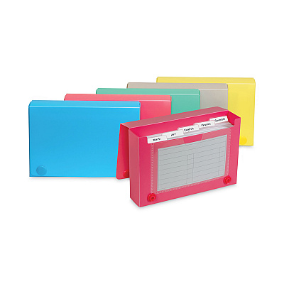 C-Line Index Card Case, Holds 100 3 x 5 Cards, 5.38 x 1.25 x 3.5, Polypropylene, Assorted Colors (CLI58335)